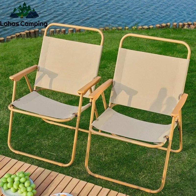 Lohascamping 야외 접이식 캠핑 의자, 휴대용 경량 해변 의자, 피크닉용 접이식 낚시 의자, 옥스포드 헤비 듀티